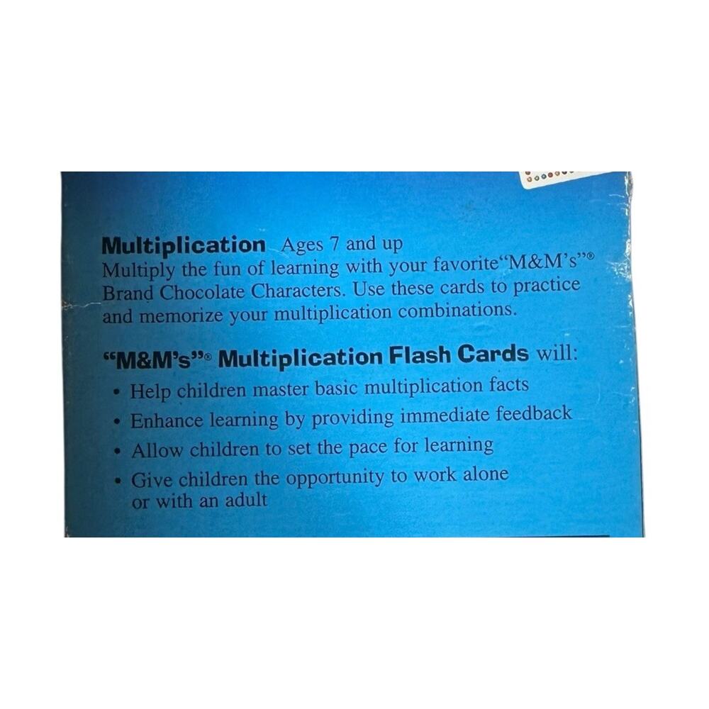 M&M's Multiplication Addition Numbers Flash Cards Math Rose Art Double Sided Lot - Picture 5 of 6